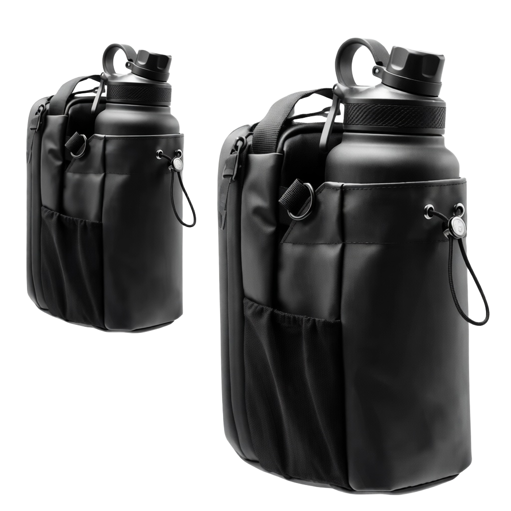 Magnetic Gym Bottle Holder Sling with Phone Pocket – For Men & Women