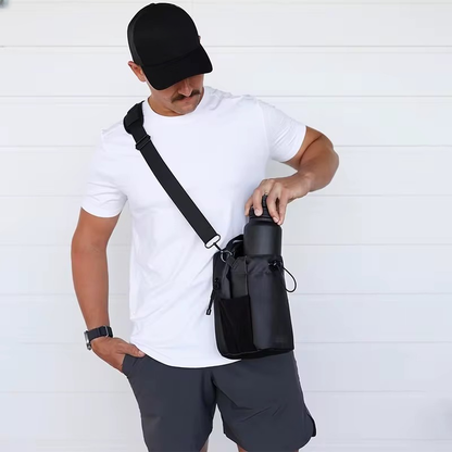 Magnetic Gym Bottle Holder Sling with Phone Pocket – For Men & Women